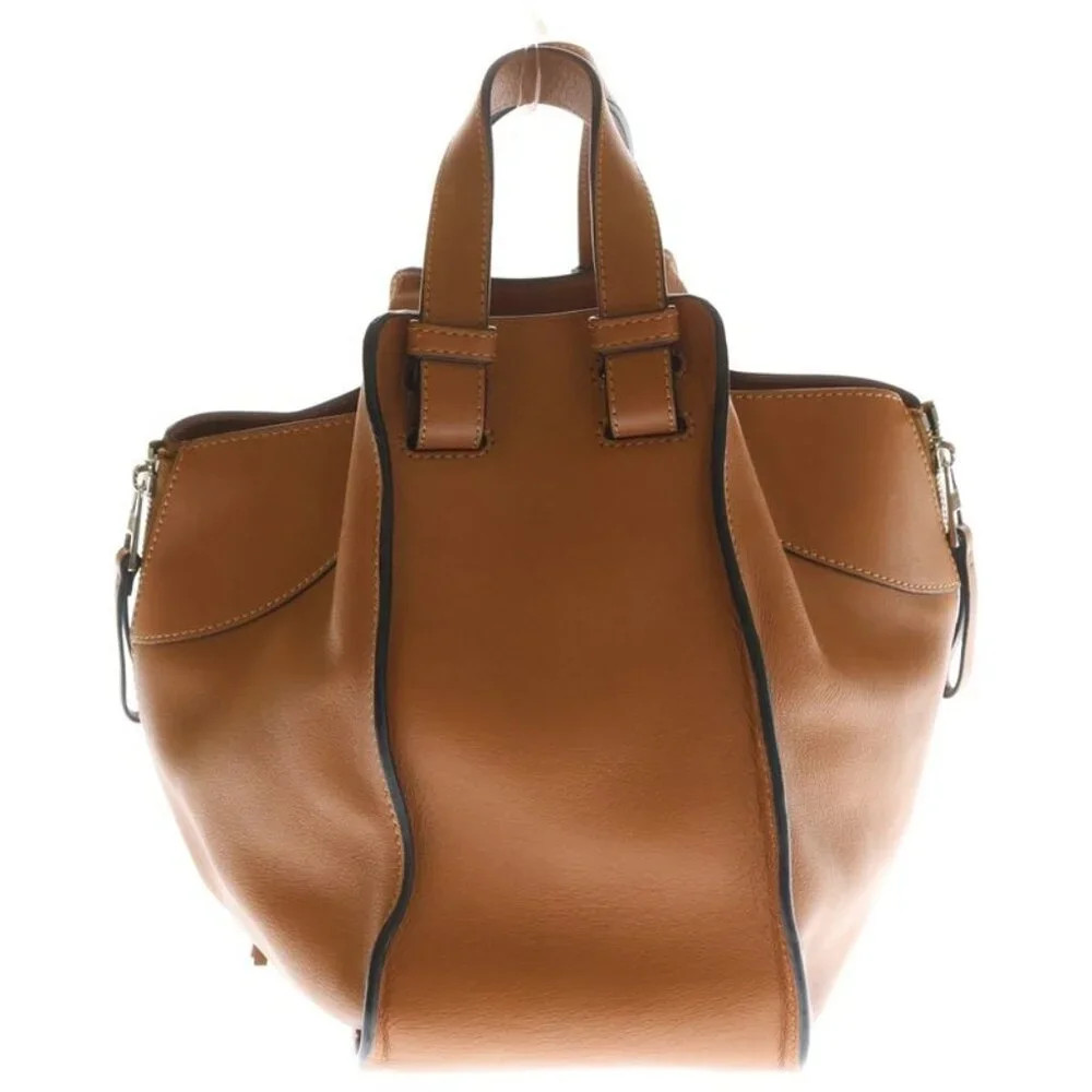 ★SOLD★ Loewe Hammock Shoulder Bag Handbag Leather Brown Small Silver Hardware - Picture 2 of 6